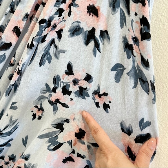 TORRID  Mini Gauze Blue Floral Print Cold Shoulder Skater Dress Size 2 18/20 - Picture 15 of 16